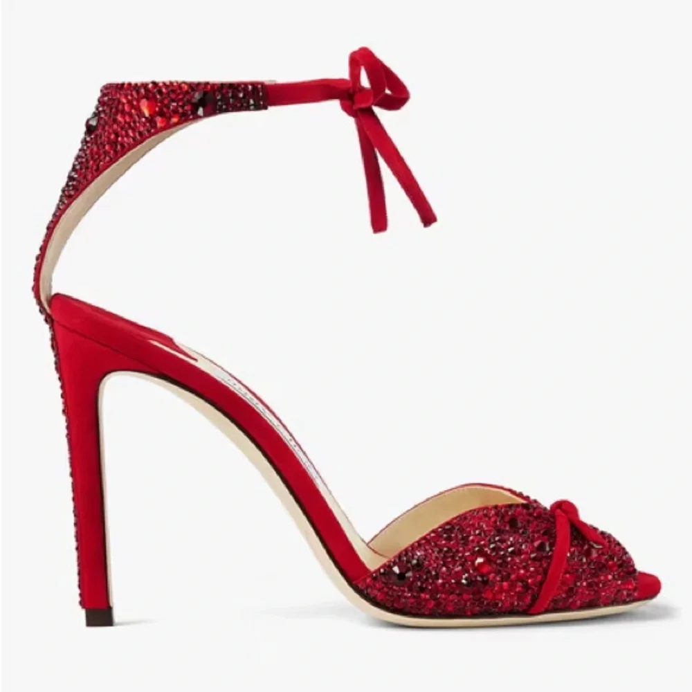 Like new JIMMY CHOO Talaya 100 Crystal Embellished suede sandals 36 - Picture 6 of 15